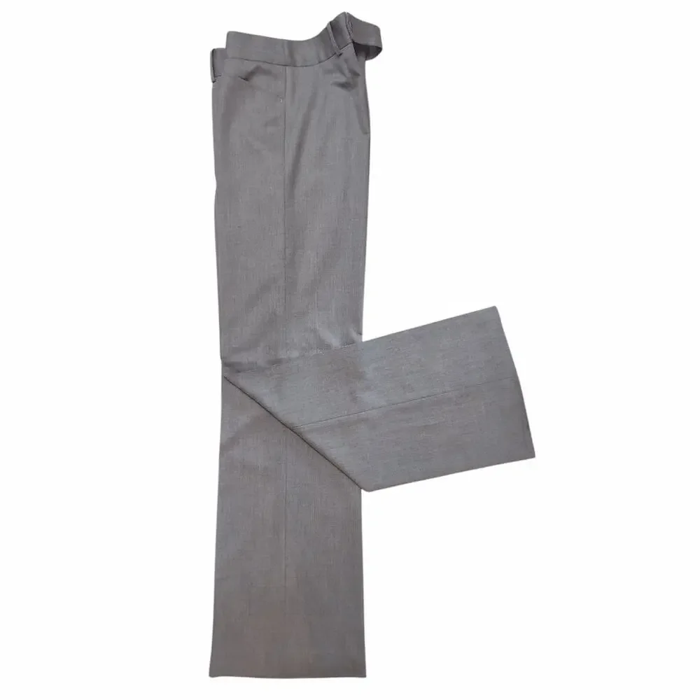 BCBG Gray Tailored Trousers Size 8 Career Dressy Low Waist Classic Work Pants